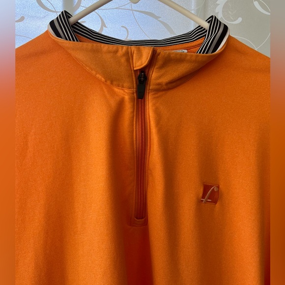 Cutter and Buck CB Drytec XL long sleeve 1/4 zip pullover sweatshirt. Orange - Picture 2 of 8